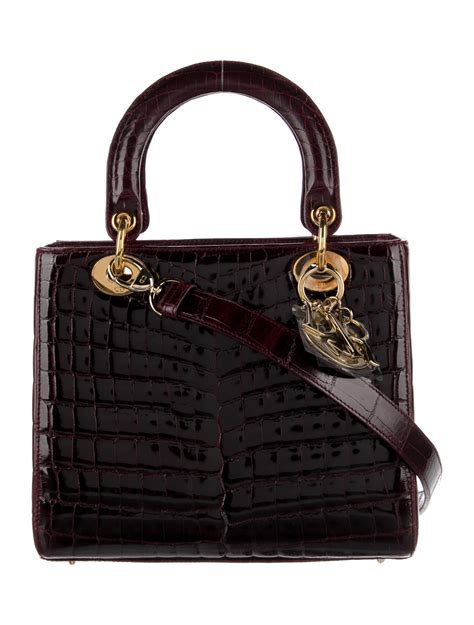 lady dior burgundy bag|lady dior crocodile bag.